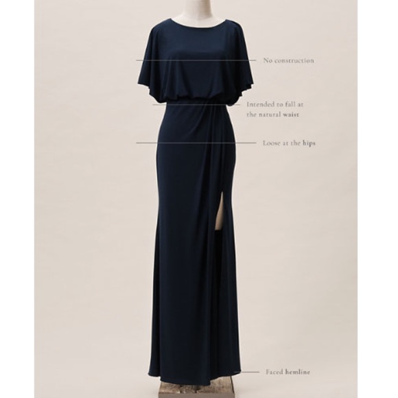 BHLDN Navy Lena Flutter Sleeve Dress - Picture 7 of 12